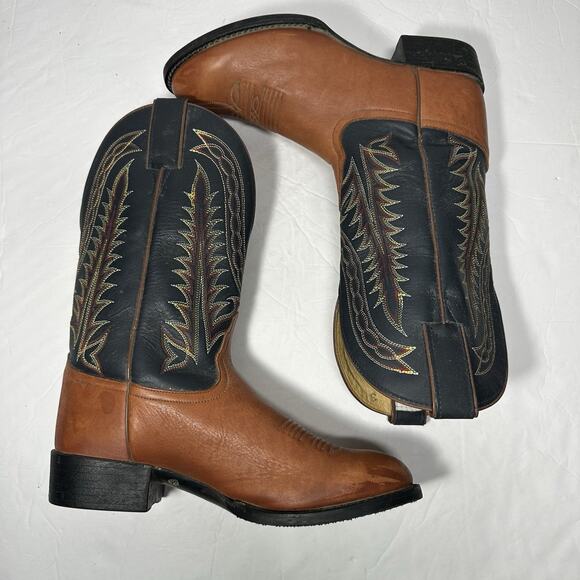 Tony Lama Leather brown & black western workwear cowboy bootswomen’s size 7 - Picture 6 of 12